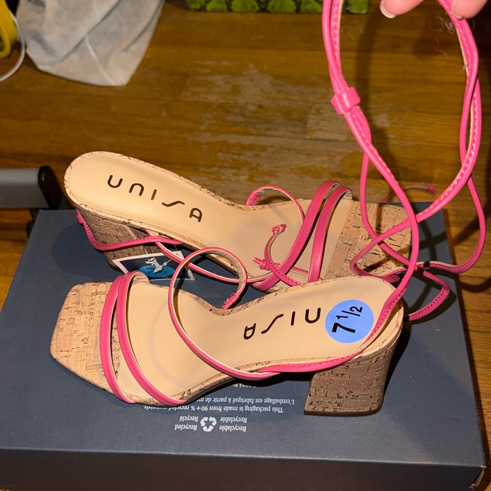 Unisa Pink tie up Sandals
